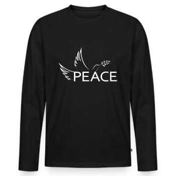 Peace Peace Dove of Peace Demo Protest Freedom - Men's Premium Organic Long Sleeve Shirt - black - Front - Nico (187cm)