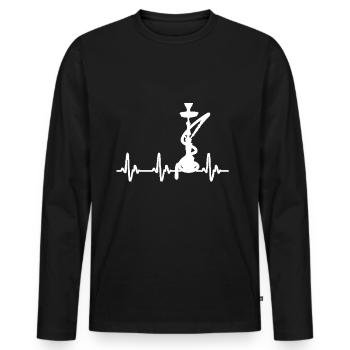 Cadeau de narguilé - T-shirt manches longues Premium bio Homme - noir - Devant - Nico (187cm)