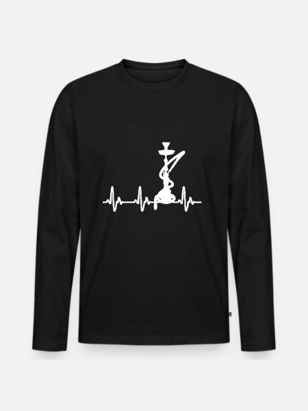 Heartbeat Shisha - Men's Premium Organic Long Sleeve Shirt - black