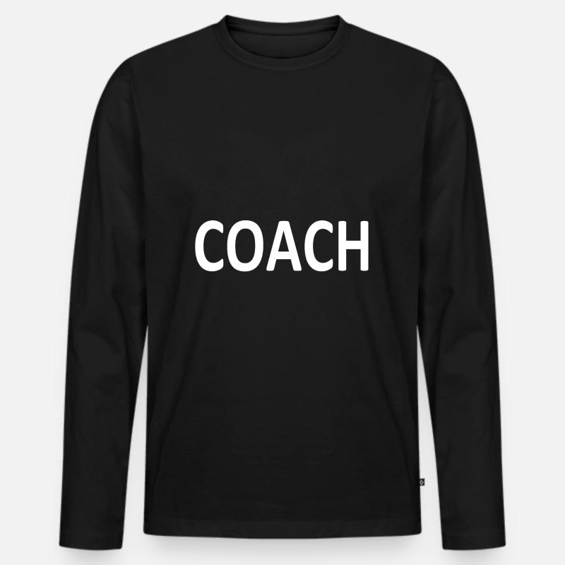 coach - Männer Premium Bio Langarmshirt - Schwarz