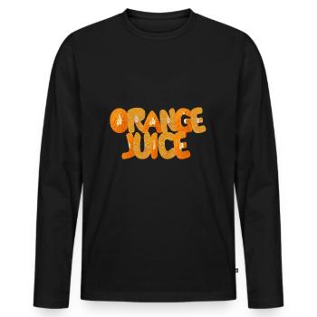 jus d'orange - T-shirt manches longues Premium bio Homme - noir - Devant - Nico (187cm)