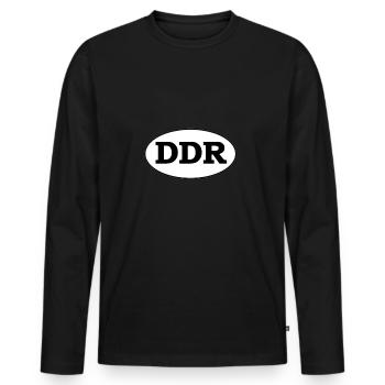 GDR - Men's Premium Organic Long Sleeve Shirt - black - Front - Nico (187cm)