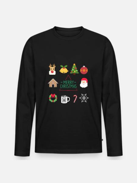 Merry christmas - Men's Premium Organic Long Sleeve Shirt - black