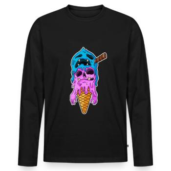 Ice Cream Zombie - Männer Premium Bio Langarmshirt - Schwarz - Vorne - Nico (187cm)