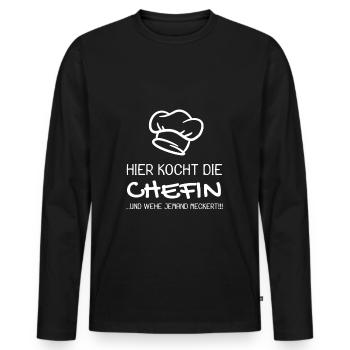 Chefkoch Spruch lustig Sternekoch Kochmütze - Männer Premium Bio Langarmshirt - Schwarz - Vorne - Nico (187cm)