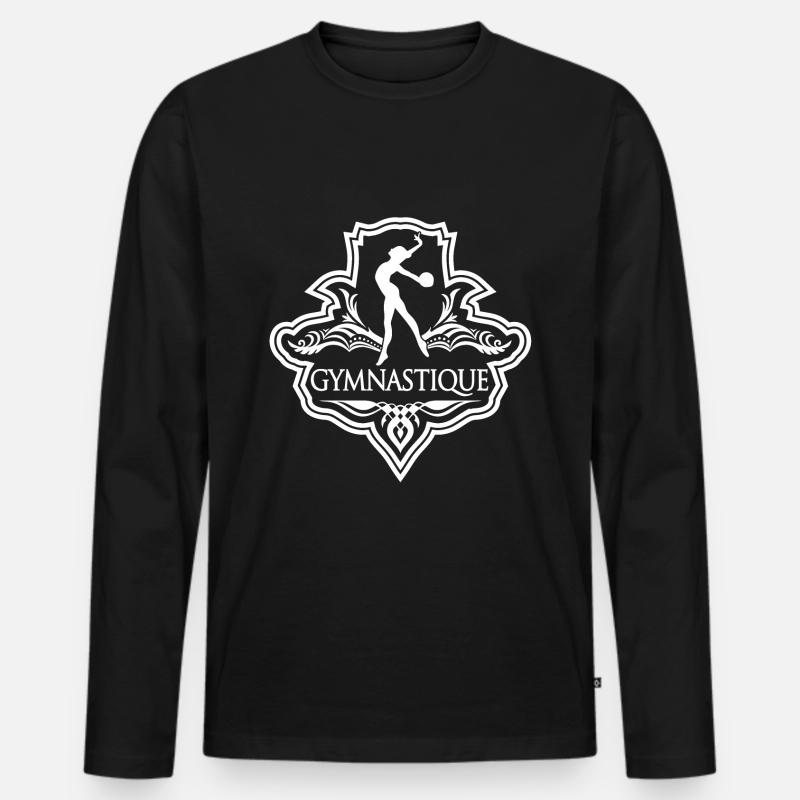 Gymnastik - Männer Premium Bio Langarmshirt - Schwarz