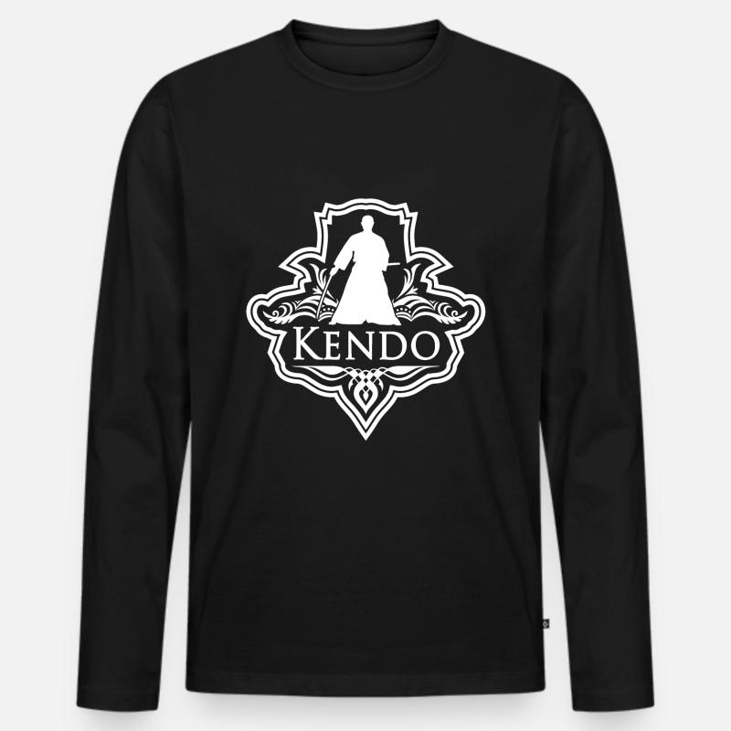 Kendo - Männer Premium Bio Langarmshirt - Schwarz