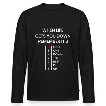 Motorbike Motorcycle Gears When Life Gets You Down - Männer Premium Bio Langarmshirt - Schwarz - Vorne - Nico (187cm)