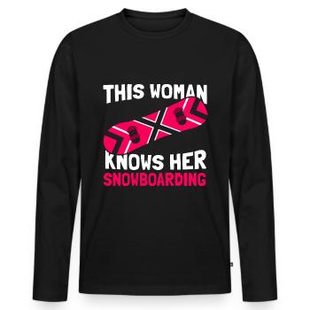 Snowboard Snowboarder Snowboarding - Men's Premium Organic Long Sleeve Shirt - black - Front - Nico (187cm)