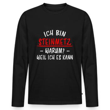 Steinmetz Lustiger Spruch Steinbildhauer Geschenk - Männer Premium Bio Langarmshirt - Schwarz - Vorne - Nico (187cm)