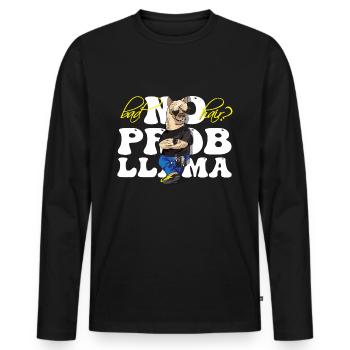 Bad Hair No Prob Llama Lama Alpaka - Männer Premium Bio Langarmshirt - Schwarz - Vorne - Nico (187cm)
