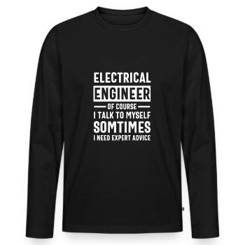 electrical engineer - Men's Premium Organic Long Sleeve Shirt - black - Front - Nico (187cm)