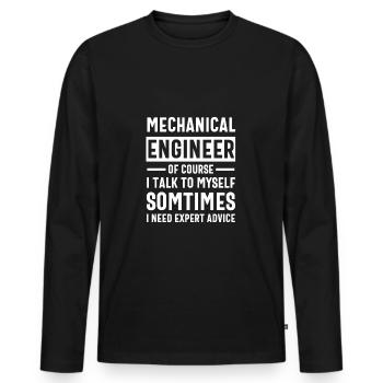 mechanical engineer - Men's Premium Organic Long Sleeve Shirt - black - Front - Nico (187cm)