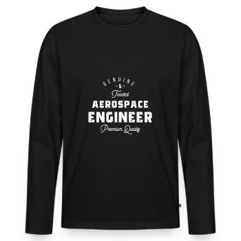 Luft- und Raumfahrtingenieur - Männer Premium Bio Langarmshirt - Schwarz - Vorne - Nico (187cm)