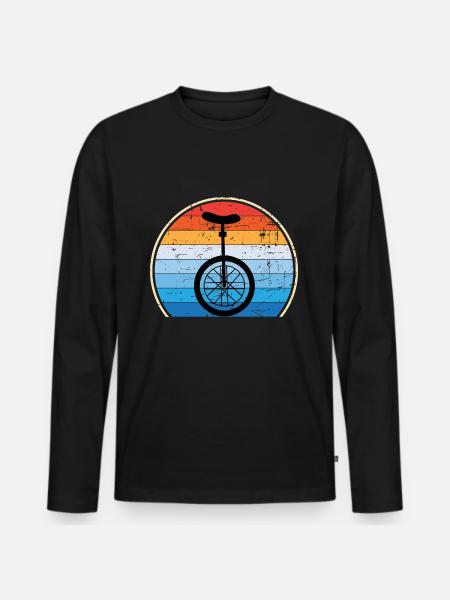 Einrad Retro Einradfahren Zirkus - Männer Premium Bio Langarmshirt - Schwarz