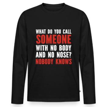 Father jokes Dad Jokes - Men's Premium Organic Long Sleeve Shirt - black - Front - Nico (187cm)