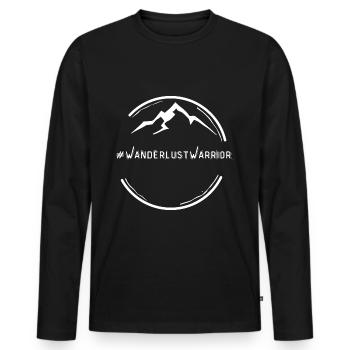 Wanderlust Warrior - Pour les amateurs d’aventure - T-shirt manches longues Premium bio Homme - noir - Devant - Nico (187cm)