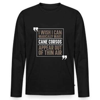 Cane Corso Dog - Men's Premium Organic Long Sleeve Shirt - black - Front - Nico (187cm)