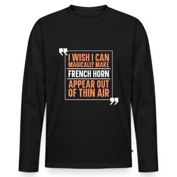 French Horn Horn player - Men's Premium Organic Long Sleeve Shirt - black - Front - Nico (187cm)