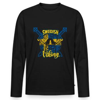 Swedish Viking - Men's Premium Organic Long Sleeve Shirt - black - Front - Nico (187cm)