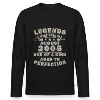 20th Anniversary - Original - August 2005 - Men's Premium Organic Long Sleeve Shirt - black - Front - Nico (187cm)