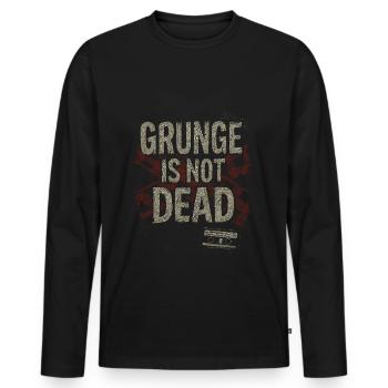 Grunge is not dead - Men's Premium Organic Long Sleeve Shirt - black - Front - Nico (187cm)