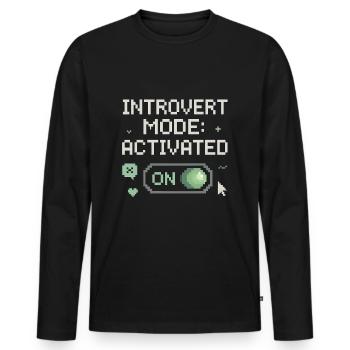 Mode introverti activé - T-shirt manches longues Premium bio Homme - noir - Devant - Nico (187cm)