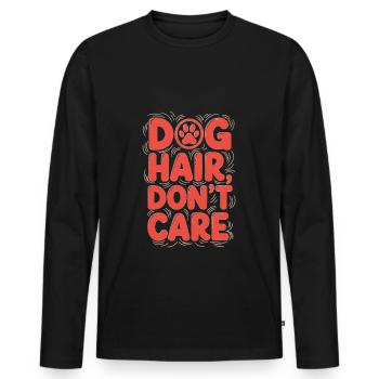 Citation amusante de poil de chien - T-shirt manches longues Premium bio Homme - noir - Devant - Nico (187cm)