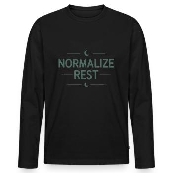 FAITES UNE PAUSE - TIME OUT RELAXATION DICTONS - T-shirt manches longues Premium bio Homme - noir - Devant - Nico (187cm)