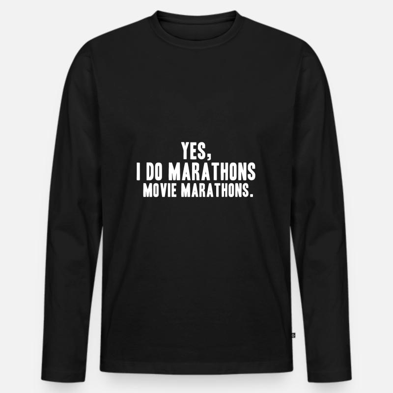 Filmmarathon - Männer Premium Bio Langarmshirt - Schwarz