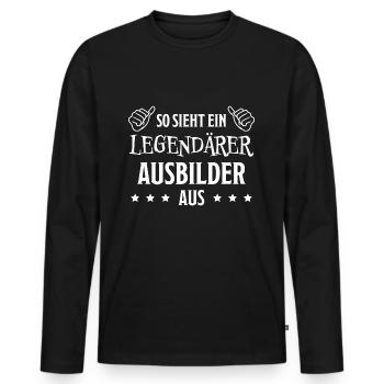 Ausbilder Beruf Lustiger Spruch Ausbilder Geschenk - Männer Premium Bio Langarmshirt - Schwarz - Vorne - Nico (187cm)