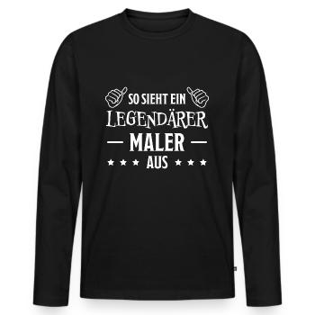 Maler Witz Spruch Meister Lackierer Maler Geschenk - Männer Premium Bio Langarmshirt - Schwarz - Vorne - Nico (187cm)