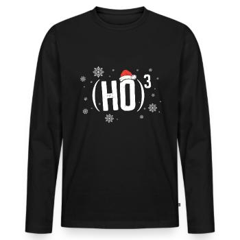 Ho hoch 3 - Ugly Weihnachten - Männer Premium Bio Langarmshirt - Schwarz - Vorne - Nico (187cm)