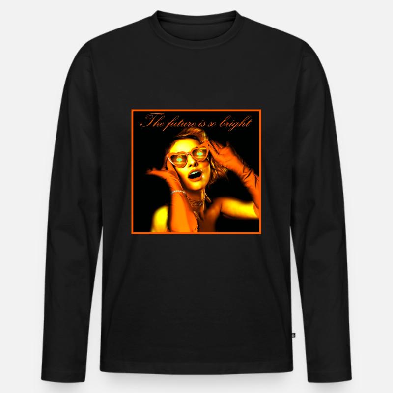 Die Zukunft ist so strahlend - Männer Premium Bio Langarmshirt - Schwarz