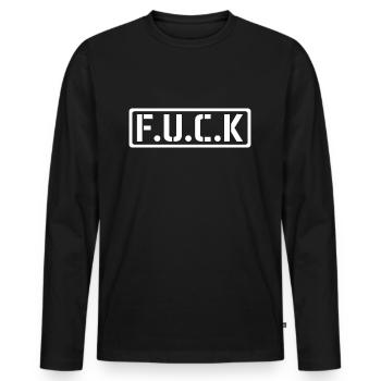 FUCK V.1 - Logo - T-shirt manches longues Premium bio Homme - noir - Devant - Nico (187cm)