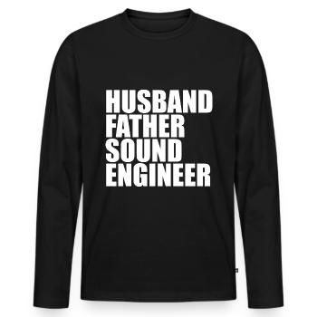 Tontechniker Sound Audio Engineer - Männer Premium Bio Langarmshirt - Schwarz - Vorne - Nico (187cm)