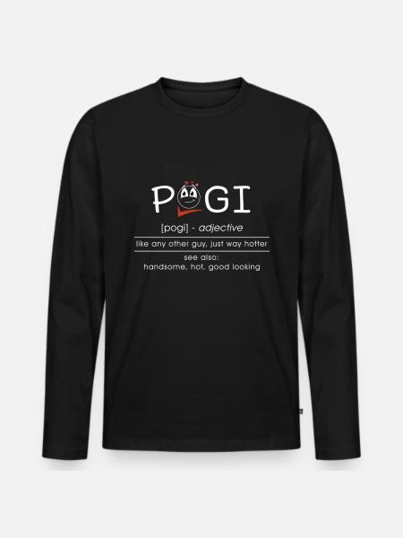 Hilarious Pogi declaration Philippine flag - Men's Premium Organic Long Sleeve Shirt - black