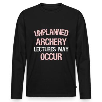 DES CONFÉRENCES DE TIR À L’ARC NON PLANIFIÉES PEUVENT AVOIR LIEU - T-shirt manches longues Premium bio Homme - noir - Devant - Nico (187cm)