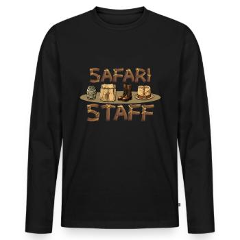 Safari Staff Zoo Keeper Thème - T-shirt manches longues Premium bio Homme - noir - Devant - Nico (187cm)