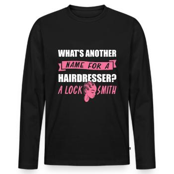 Coiffeur Coiffeur Coiffure Coiffure Coiffure Coiffure - T-shirt manches longues Premium bio Homme - noir - Devant - Nico (187cm)
