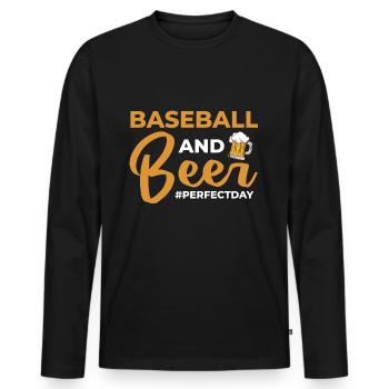 Baseball and Beer perfectday Baseball - Männer Premium Bio Langarmshirt - Schwarz - Vorne - Nico (187cm)