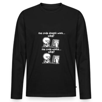 Programming Code Computer Programmer Software - Männer Premium Bio Langarmshirt - Schwarz - Vorne - Nico (187cm)