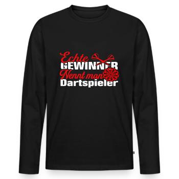 Dartspieler Darten Darts Dart Spruch - Männer Premium Bio Langarmshirt - Schwarz - Vorne - Nico (187cm)