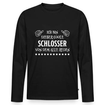 Schlosser Beruf Lustiger Spruch Schlosser Geschenk - Männer Premium Bio Langarmshirt - Schwarz - Vorne - Nico (187cm)