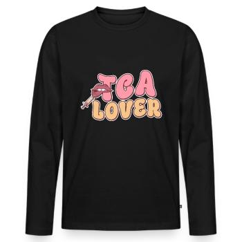 TCA Lover - Soins de la peau, Soins personnels, Beauté - T-shirt manches longues Premium bio Homme - noir - Devant - Nico (187cm)