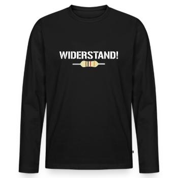 Widerstand! - lustige Elektrotechnik - Männer Premium Bio Langarmshirt - Schwarz - Vorne - Nico (187cm)