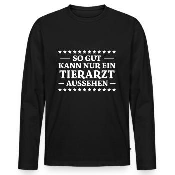 Tierarzt Spruch Beruf Lustiges Tierarzt Geschenk - Männer Premium Bio Langarmshirt - Schwarz - Vorne - Nico (187cm)