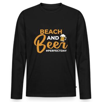 Beach and Beer perfectday Strand Meer - Männer Premium Bio Langarmshirt - Schwarz - Vorne - Nico (187cm)