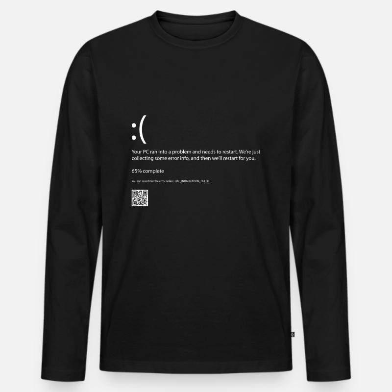 Fehlercode Computer - Männer Premium Bio Langarmshirt - Schwarz