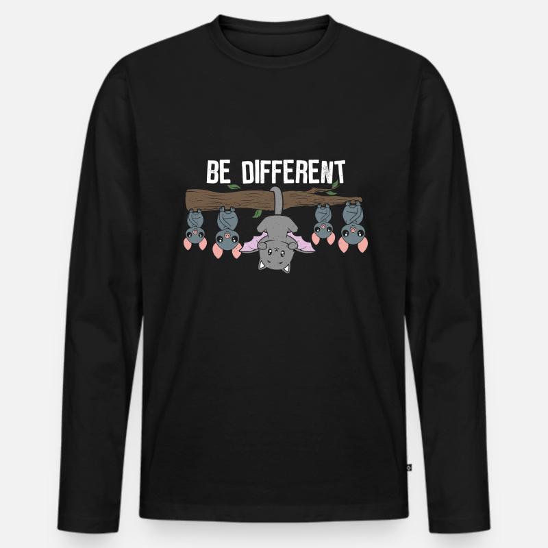 Be different - einzigartig & besonders - Männer Premium Bio Langarmshirt - Schwarz